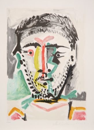 Lithographie Picasso - Portrait d'Homme, J-103