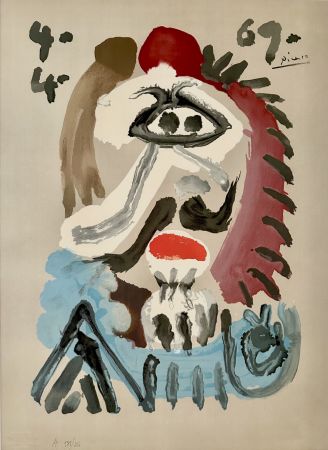 Lithographie Picasso - Portrait Imaginaires 4.4.69