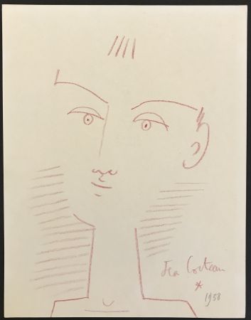 Keine Technische Cocteau - Portrait of a Boy (Red Crayon)