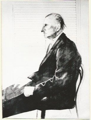 Lithographie Hockney - Portrait of Felix Mann