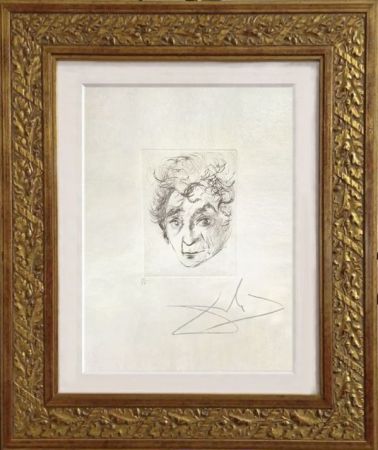 Kaltnadelradierung Dali - Portrait of Marc Chagall