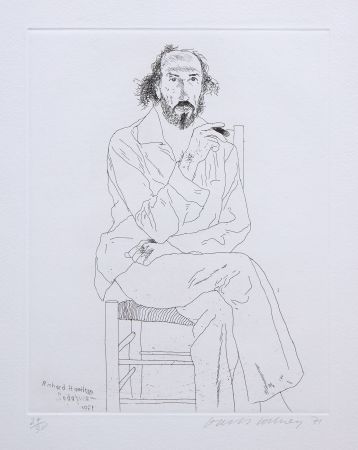 Radierung Und Aquatinta Hockney - Portrait of Richard Hamilton
