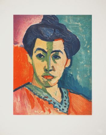 Lithographie Matisse - Portrait à la raie verte