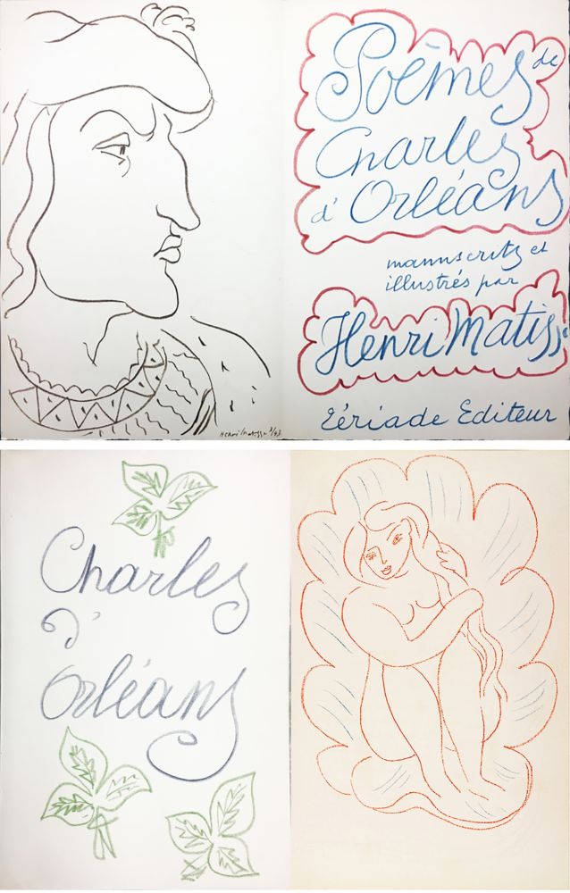 Illustriertes Buch Matisse - POÈMES DE CHARLES D'ORLÉANS. 54 lithographies en couleur par Henri Matisse (1950)