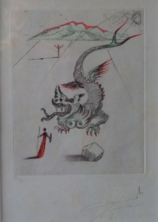 Radierung Dali - Poèmes de Mao Tse-Toung : Le Dragon 