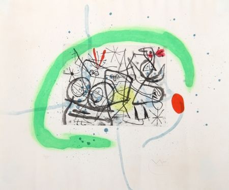 Aquatinta Miró - Preparatifs d'Oiseau IV