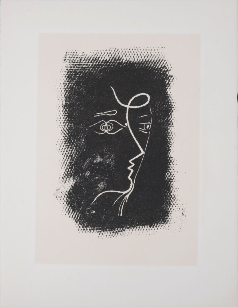Lithographie Braque - Profil de femme, 1972