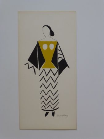 Lithographie Delaunay - Projet de costume