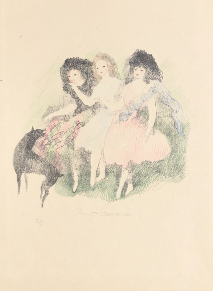 Lithographie Laurencin - Promenade (Les Soeurs Brontë filles du vent)