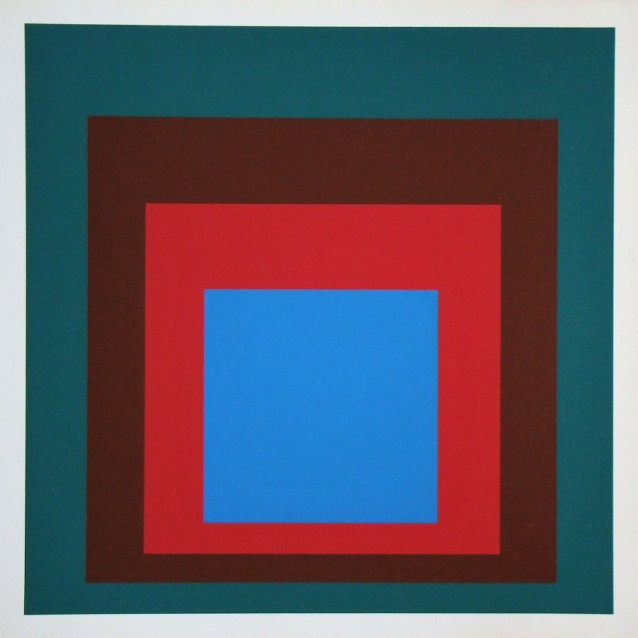 Siebdruck Albers - Protected blue