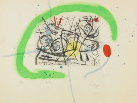 Aquatinta Miró - Préparatifs d' oiseaux IV