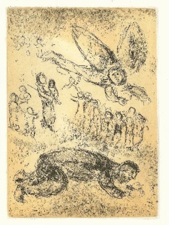 Kaltnadelradierung Chagall - Psaumes de David 2 