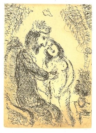 Kaltnadelradierung Chagall - Psaumes de David 3