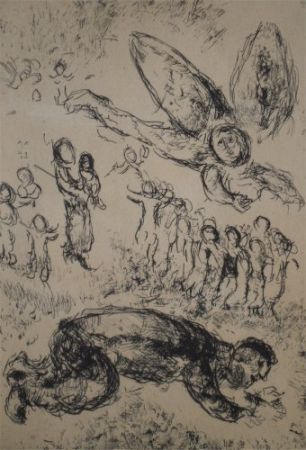 Radierung Und Aquatinta Chagall - Psaumes de David, planche 13