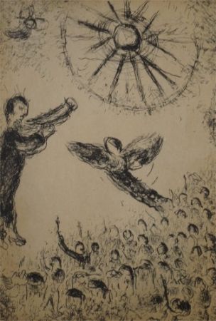 Radierung Und Aquatinta Chagall - Psaumes de David, planche 15