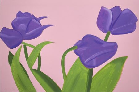 Siebdruck Katz - Purple Tulips 1