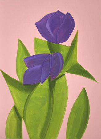 Siebdruck Katz - Purple Tulips 2