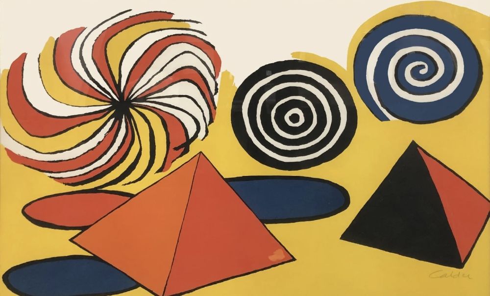 Lithographie Calder - Pyramids & Spirales de Couleurs