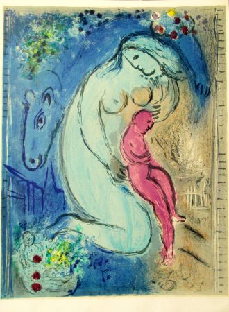 Lithographie Chagall - Quai aux fleurs