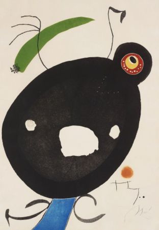 Radierung Und Aquatinta Miró - Quatre colors Aparien El Mon IV