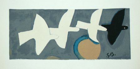 Lithographie Braque (After) - Quatre Oiseaux