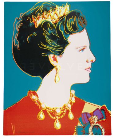 Siebdruck Warhol - Queen Margrethe II of Denmark 343 by Andy Warhol