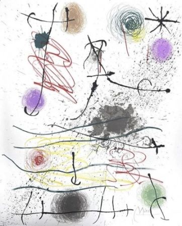 Lithographie Miró - Quelques Fleurs IV