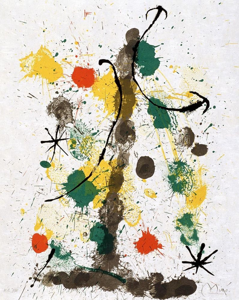 Lithographie Miró - Quelques fleurs pour des amis