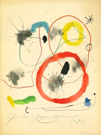 Pochoir Miró - Quelques Fleurs pour des Amis: Pour Louis Gabriel Clayeux