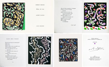 Illustriertes Buch Masson - R. Desnos: MINES DE RIEN. 4 gravures originales. Suite de 16 gravures signées (1957)