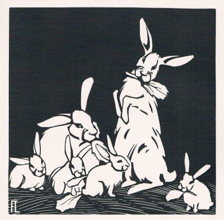 Holzschnitt Lang - Rabbits