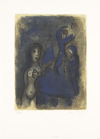 Lithographie Chagall - Rahab et les espions de Jéricho 