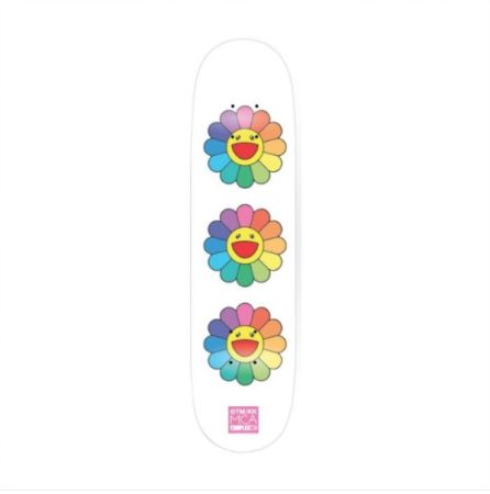 Keine Technische Murakami - Rainbow Flower Skate Deck