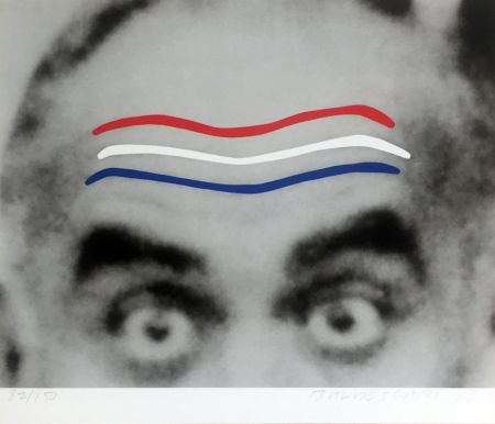Siebdruck Baldessari - Raised Eyebrows/Furrowed Foreheads (Red, White and Blue) from the Artist for Obama Portfolio