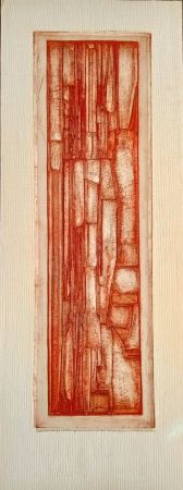 Hochdruck Courtin - Rare Abstract Composition, 1950s, Relief Etching in colour