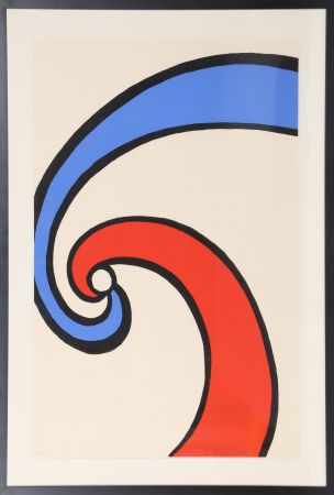 Lithographie Calder - Red and Blue Swirl (Wave)