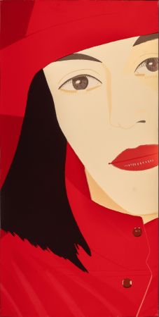 Siebdruck Katz - Red Coat