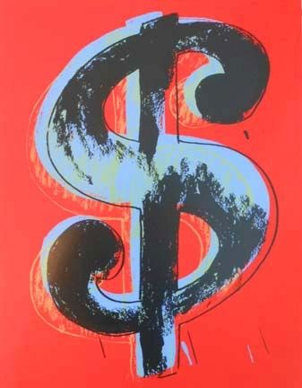 Siebdruck Warhol - Red Dollar