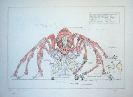 Lithographie Delarozière - Red spider - la machine - Liverpool