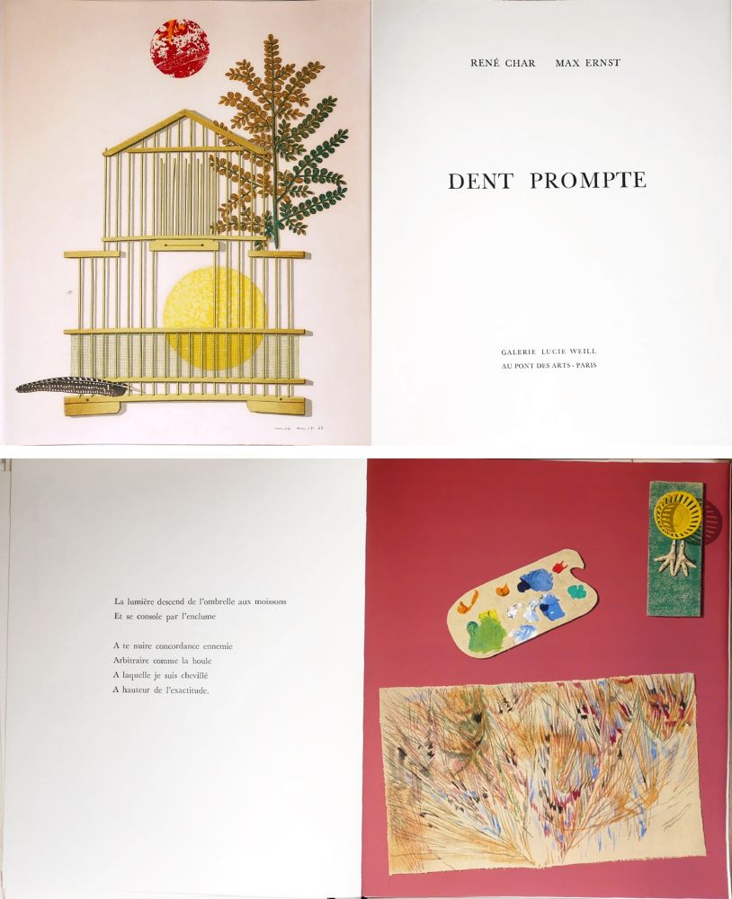 Illustriertes Buch Ernst - René Char. DENT PROMPTE. Avec 11 lithographies originales de Max Ernst (1969)
