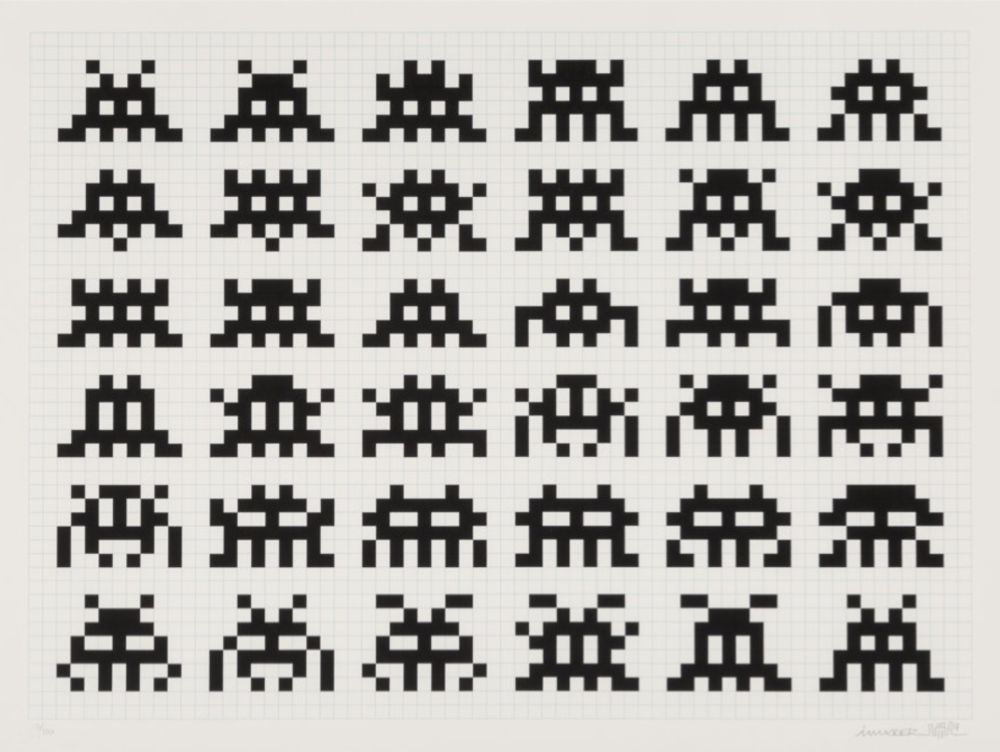 Siebdruck Invader - Repetition Variation Evolution