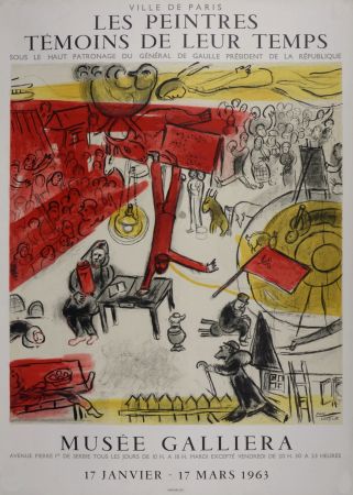 Lithographie Chagall - Revolution, Les peintres témoins de leur temps, 1963