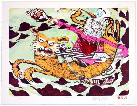 Lithographie Dizac - Ride the Tiger