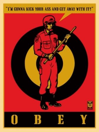 Siebdruck Fairey - Riot Cop, Large Format