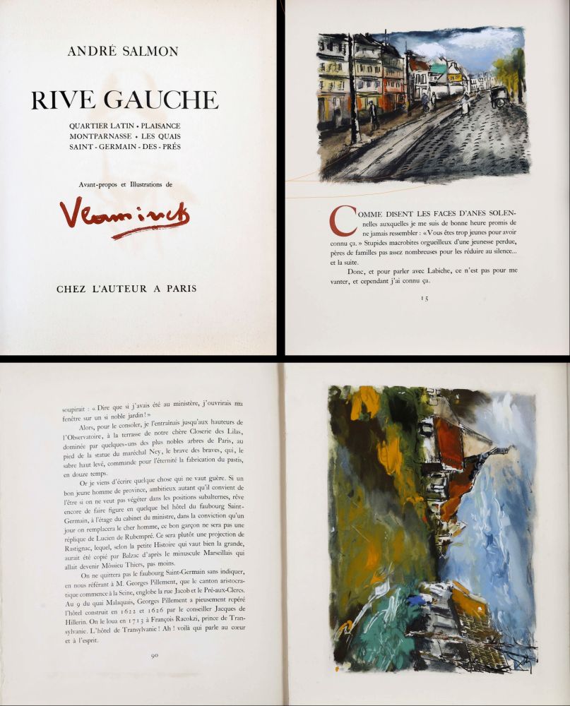 Illustriertes Buch Vlaminck - RIVE GAUCHE. 15 compositions gravées et coloriées (1951)