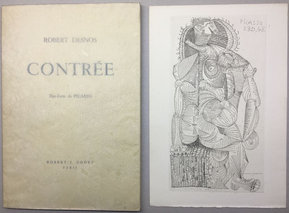 Illustriertes Buch Picasso - Robert Desnos. CONTRÉE. 