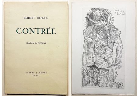 Illustriertes Buch Picasso - Robert Desnos. CONTRÉE. 