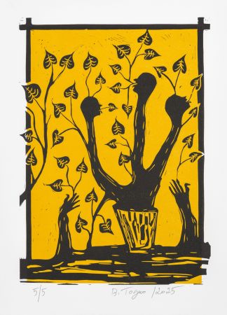 Linolschnitt Toguo - Roots 3