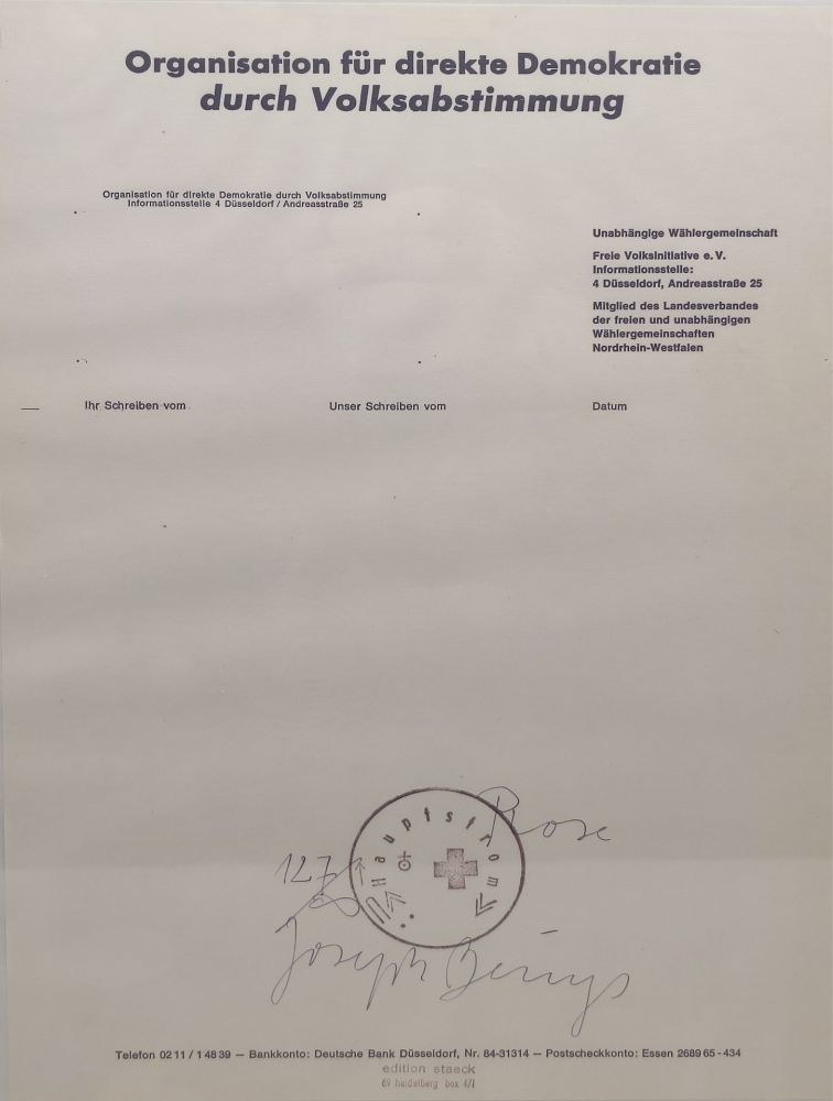 Multiple Beuys - Rose für direkte Demokratie, 1973. 