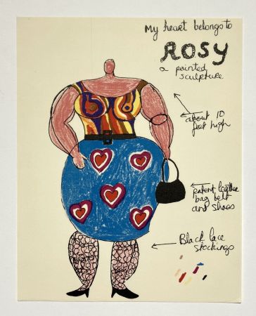 Lithographie De Saint Phalle - Rosy. 1966